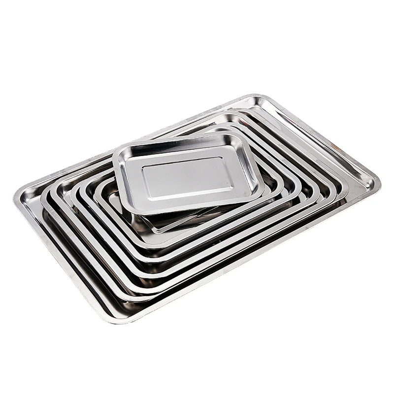1PCS Stainless Steel Kitchen Storage Trays Food Shallow Rectangular Barbecue Fruit Plate Pastry Steamed Dish Home Organizer
1PCS Stainless Steel Kitchen Storage Trays Food Shallow Rectangular Barbecue Fruit Plate Pastry Steamed Dish Home Organizer