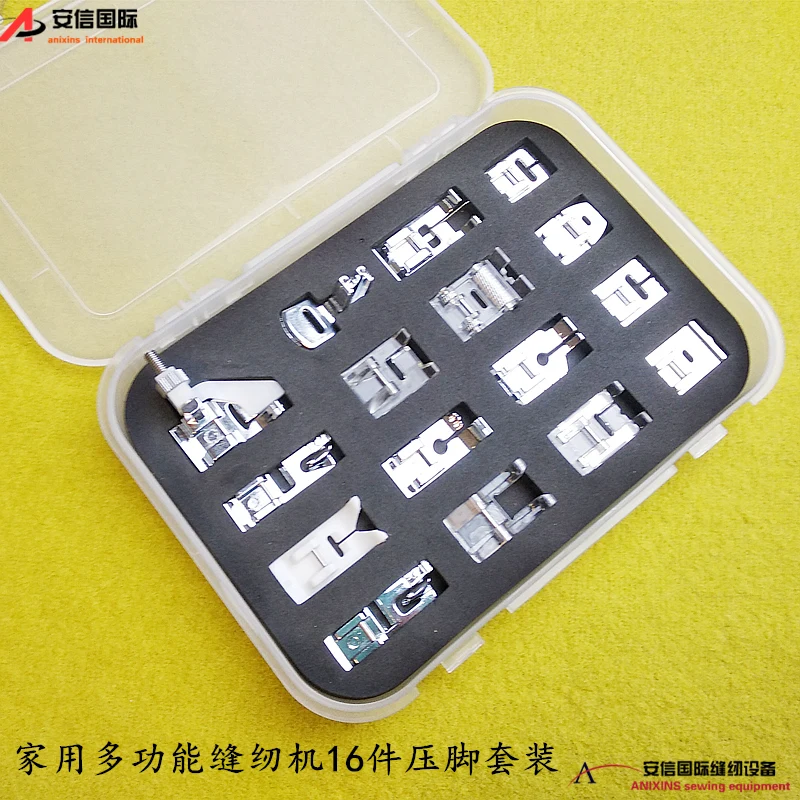 Домашняя многофункциональная прижимная лапка для швейной машины, комплект из 16 предметов, аксессуары для бытовой швейной машины Singer
Домашняя многофункциональная прижимная лапка для швейной машины, комплект из 16 предметов, аксессуары для бытовой швейной машины Singer