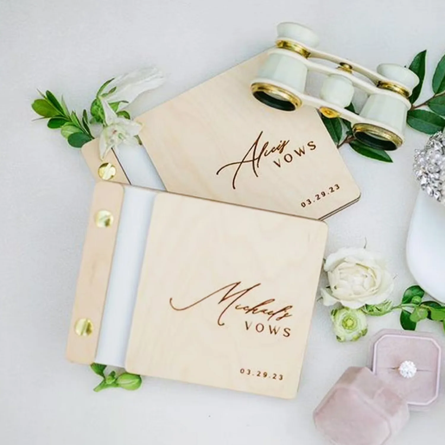 Set of 2 Personalized Wedding Vow Books His and Her Vow Books Custom Wood Wedding Vow Booklets for Bride and Groom Wedding Gift
Set of 2 Personalized Wedding Vow Books His and Her Vow Books Custom Wood Wedding Vow Booklets for Bride and Groom Wedding Gift