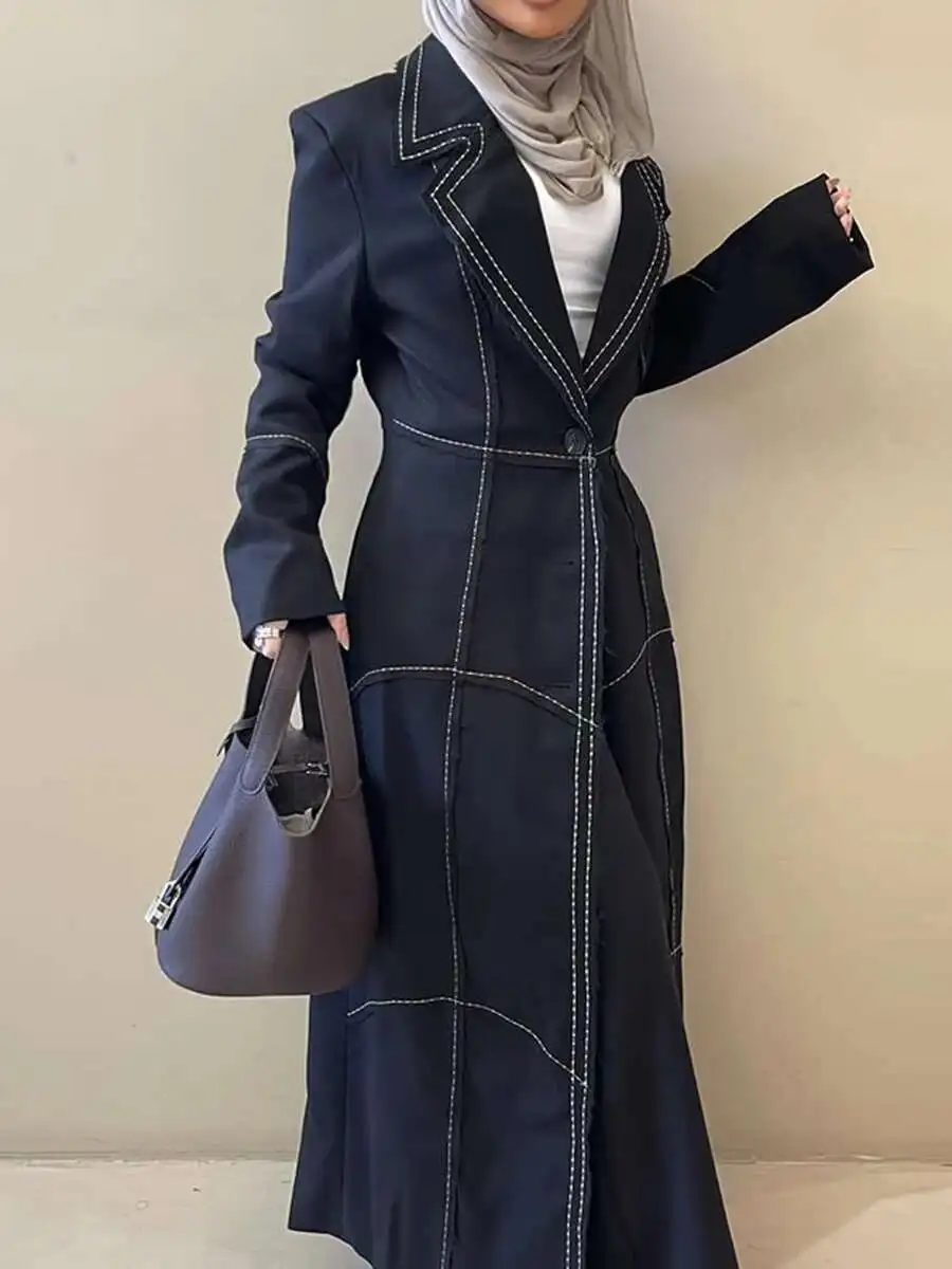 Hit Color Slimming Long Coats For Women Lapel LongSleeve High Waist Temperament Spliced Pocket Jackets Femaleпальто жен
Hit Color Slimming Long Coats For Women Lapel LongSleeve High Waist Temperament Spliced Pocket Jackets Femaleпальто жен