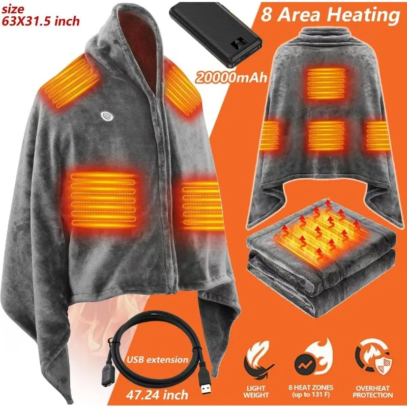 2025 NewUSB Heated Shawl Blanket, Electric Warming Wrap for Outdoor Camping Office,Rechargeable Battery Powered,Machine Washable
2025 NewUSB Heated Shawl Blanket, Electric Warming Wrap for Outdoor Camping Office,Rechargeable Battery Powered,Machine Washable