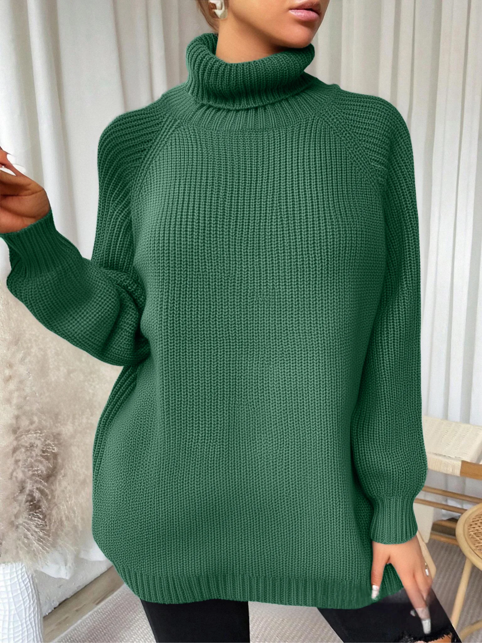 Plus Size Women's Casual Solid Turtleneck Long Sleeve Knit Pullover Sweater, Perfect for Winter
Plus Size Women's Casual Solid Turtleneck Long Sleeve Knit Pullover Sweater, Perfect for Winter