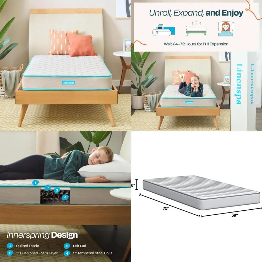 Матрас Youth Twin с 6-сантиметровым слоем гелевого пенополиуретана и дышащим слоем, упакованный в коробке
Матрас Youth Twin с 6-сантиметровым слоем гелевого пенополиуретана и дышащим слоем, упакованный в коробке