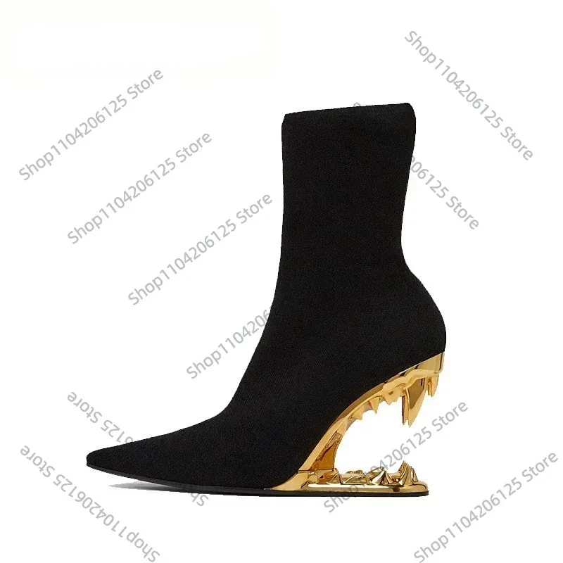 2024 Teeth Shaped Irregular Heel Zipper Women's Short Boots with European and American Fashion Design High Heel Show Boots
2024 Teeth Shaped Irregular Heel Zipper Women's Short Boots with European and American Fashion Design High Heel Show Boots