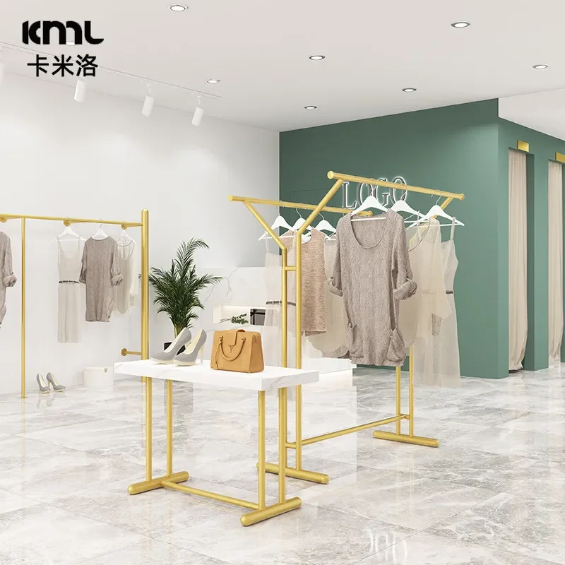 HangerClothing Store Display Rack Floor-to-ceiling Gold Clothes Hanging Rod Combination Clothes Nakajima Shelf Men's And Women's
HangerClothing Store Display Rack Floor-to-ceiling Gold Clothes Hanging Rod Combination Clothes Nakajima Shelf Men's And Women's