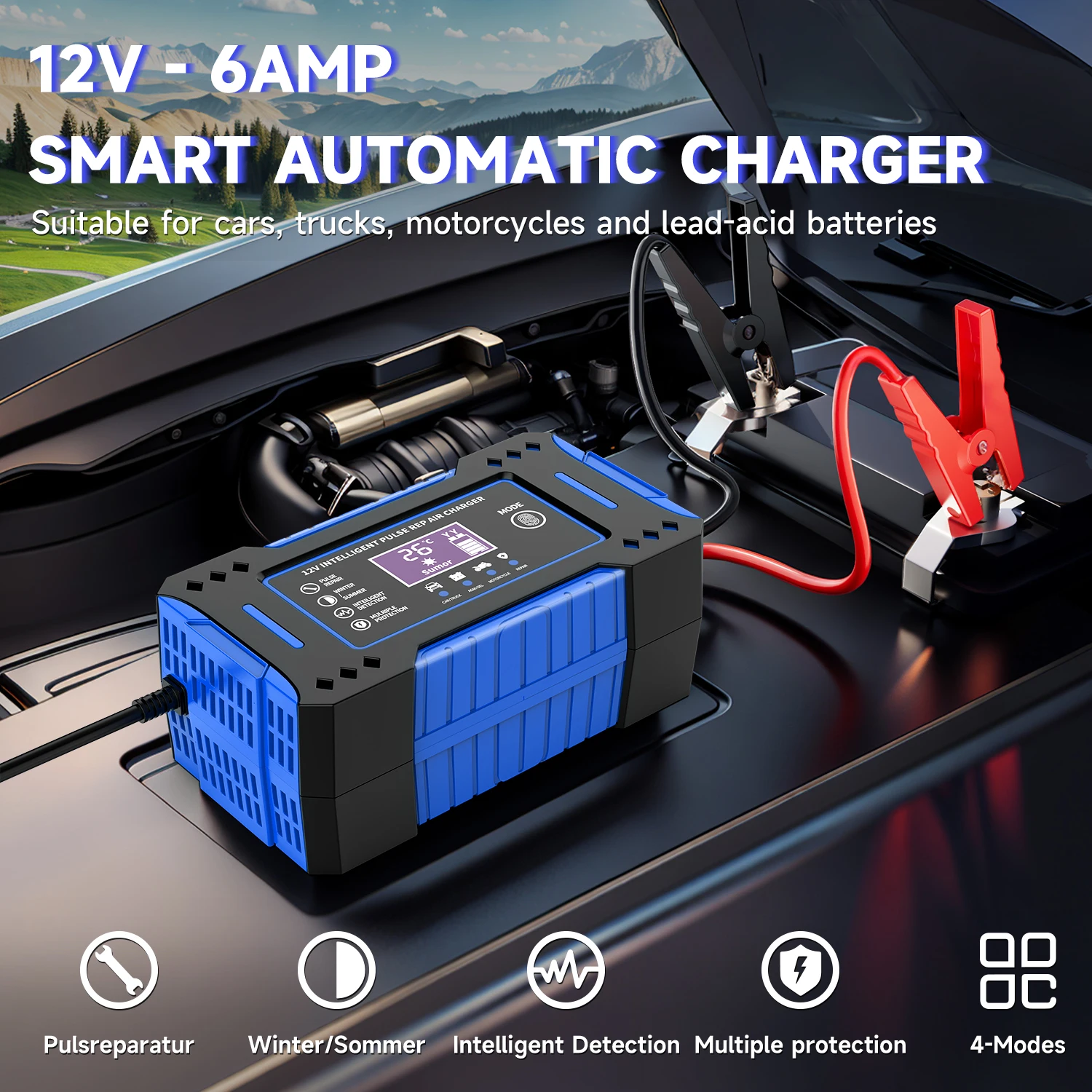 6A 12V ремонт ЖК-дисплея интеллектуальное автомобильное зарядное устройство для аккумулятора автомобиля и мотоцикла зарядное устройство свинцово-кислотный аккумулятор
6A 12V ремонт ЖК-дисплея интеллектуальное автомобильное зарядное устройство для аккумулятора автомобиля и мотоцикла зарядное устройство свинцово-кислотный аккумулятор