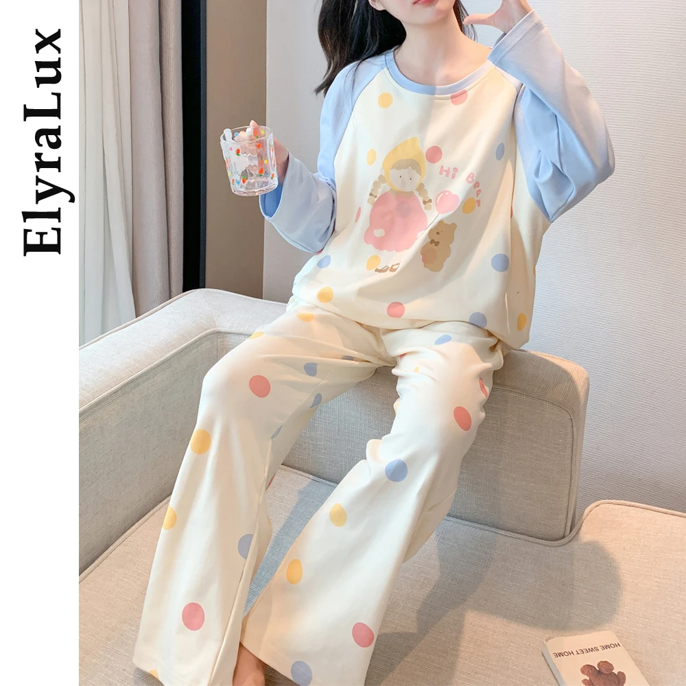 ElyraLux Spring Autumn Long Sleeve Women's Sleepwear Set Oversize Loose Comfortable Home Clothes Outerwear Suitable
ElyraLux Spring Autumn Long Sleeve Women's Sleepwear Set Oversize Loose Comfortable Home Clothes Outerwear Suitable