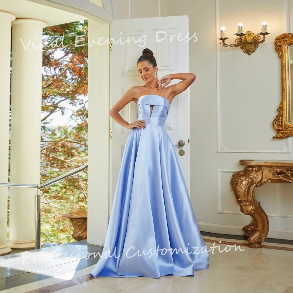 Vindal Evening dresses Stain Sleevelss Strapless A-line Draped Elegance Floor-Length Modern-style High-Quality For Woman
Vindal Evening dresses Stain Sleevelss Strapless A-line Draped Elegance Floor-Length Modern-style High-Quality For Woman