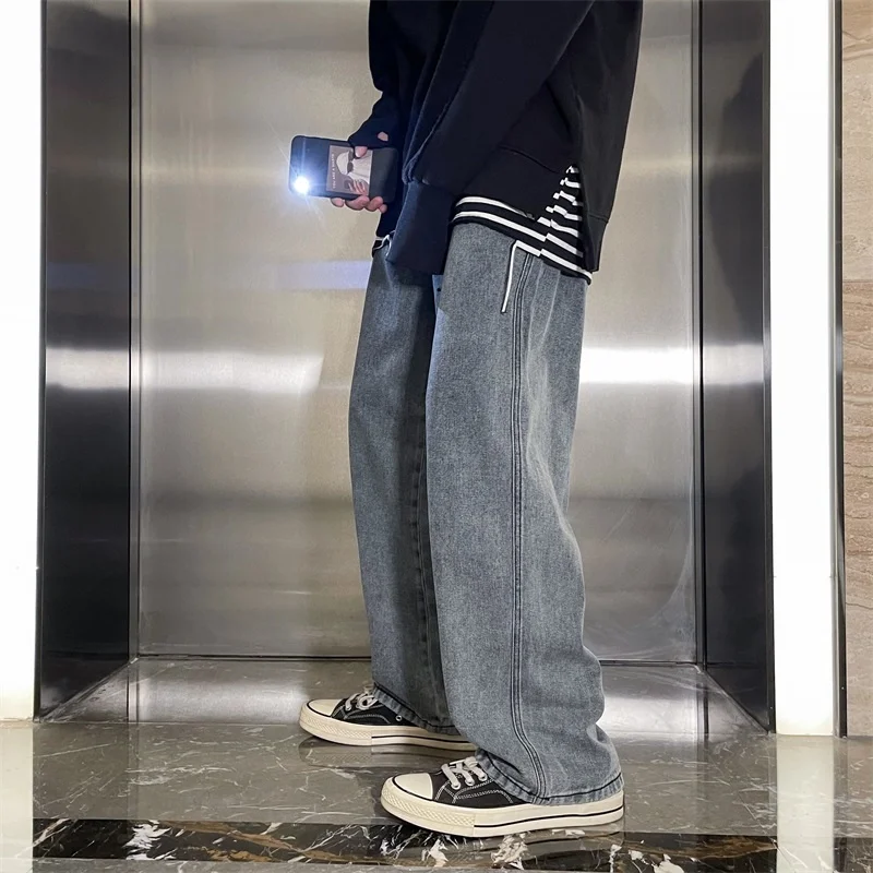 Straight Casual Jeans Men Simple Daily Streetwear Loose Trousers Mens Wide Leg Harem Pants Spring Autumn Korean Fashion
Straight Casual Jeans Men Simple Daily Streetwear Loose Trousers Mens Wide Leg Harem Pants Spring Autumn Korean Fashion