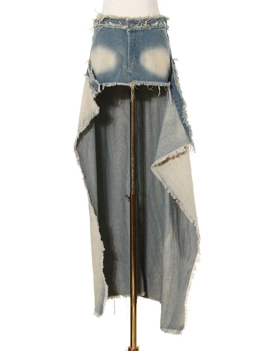 Street Sle High Waist Denim Split Skirt Fake Two-Piece Long Skirt Hair Design Casual Summer Faion Women's Skirts
Street Sle High Waist Denim Split Skirt Fake Two-Piece Long Skirt Hair Design Casual Summer Faion Women's Skirts