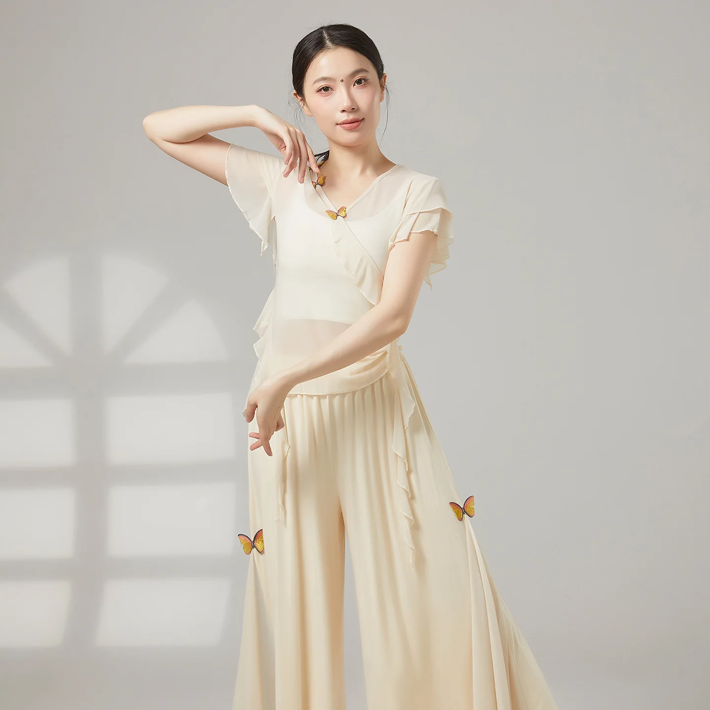 Classical Dance Clothing New Elastic Mesh Butterfly Flying Sleeves Top Elegant Gauze Practice Clothing Chinese Dance Ethnic
Classical Dance Clothing New Elastic Mesh Butterfly Flying Sleeves Top Elegant Gauze Practice Clothing Chinese Dance Ethnic