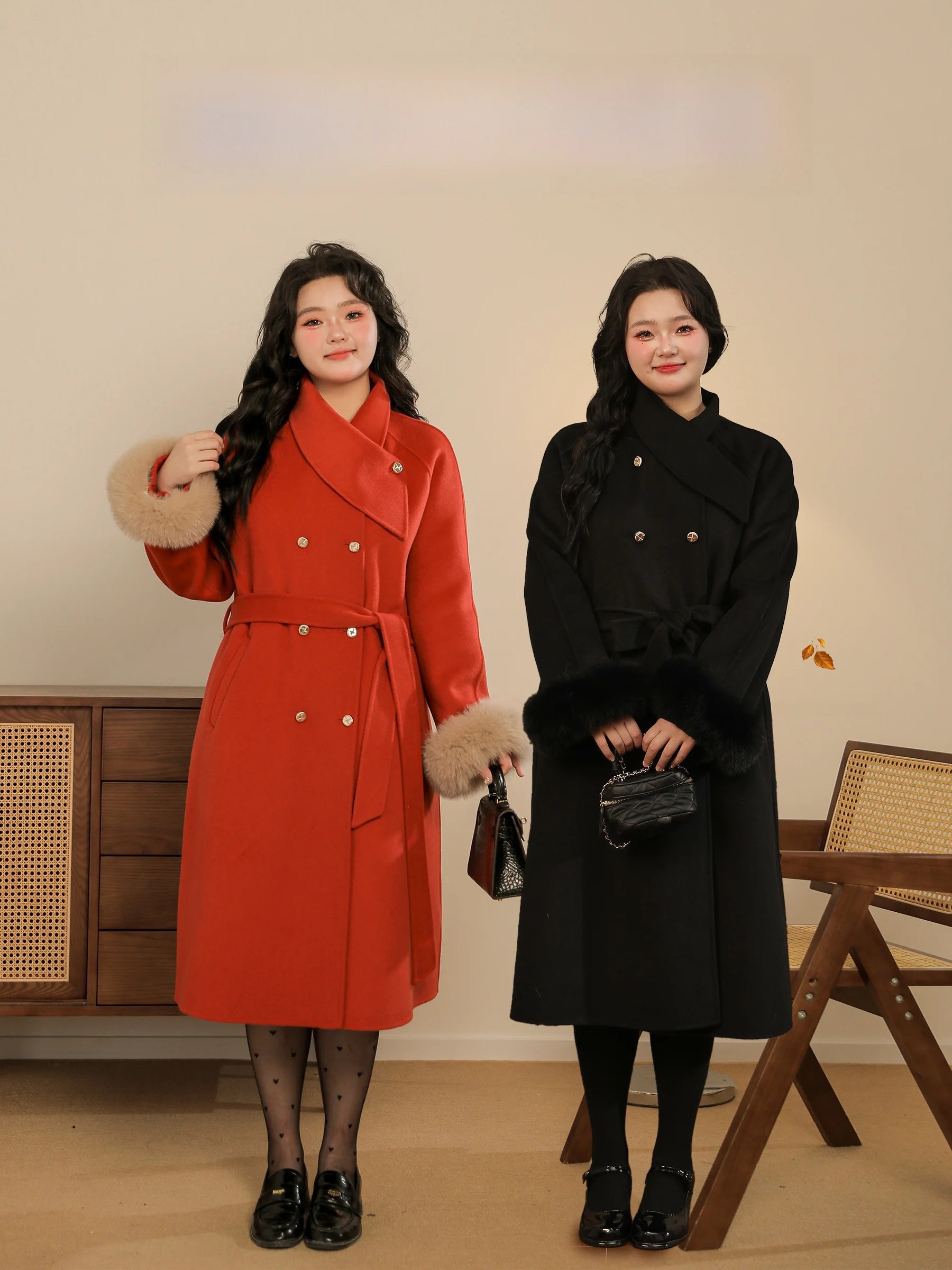 Faionable Double-Sided Woolen Coat DM00 plus Size Women's Winter Outerwear Korean Sle Pure Color And Pear aped
Faionable Double-Sided Woolen Coat DM00 plus Size Women's Winter Outerwear Korean Sle Pure Color And Pear aped