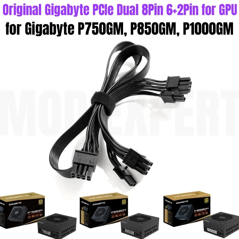 Original Gigabyte GP-P750GM, GP-P850GM, GP-P1000GM PSU 8Pin to PCI-e Dual 8Pin 6+2Pin Modular Power Cable for GPU Graphic Card
Original Gigabyte GP-P750GM, GP-P850GM, GP-P1000GM PSU 8Pin to PCI-e Dual 8Pin 6+2Pin Modular Power Cable for GPU Graphic Card