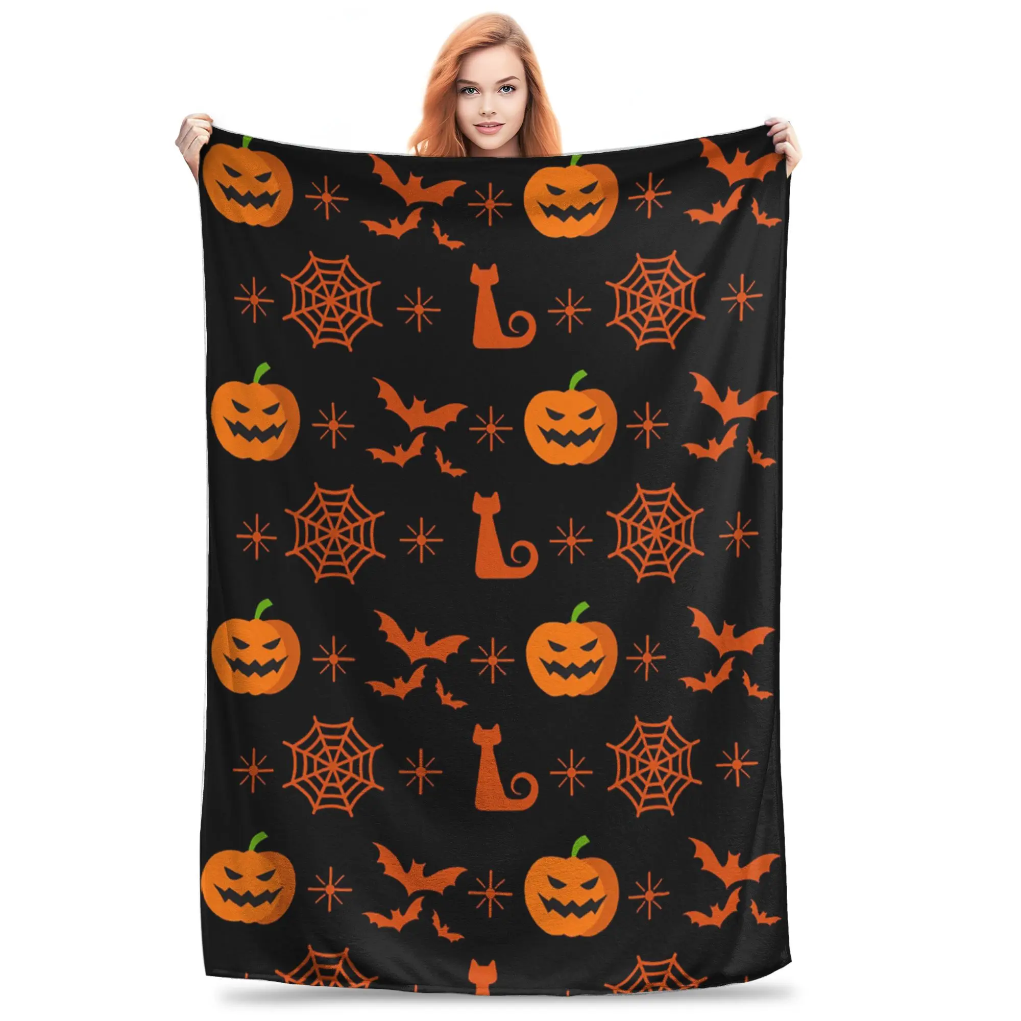 Halloween pumpkin ghosts and black cats Blankets Multi-function Flannel Sofa Throw Blanket for Couch Bedding Travel Throws Quilt
Halloween pumpkin ghosts and black cats Blankets Multi-function Flannel Sofa Throw Blanket for Couch Bedding Travel Throws Quilt