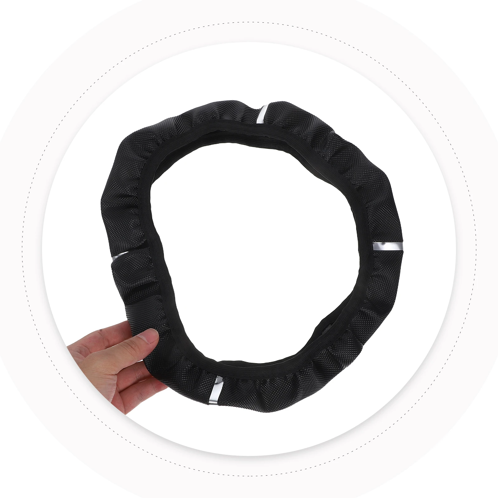 Non-Slip Steering Wheel Cover 14.5-15 Inch Stylish Metal Strip Reinforced Car Accessory Easy Install Black Car Grip Cover
Non-Slip Steering Wheel Cover 14.5-15 Inch Stylish Metal Strip Reinforced Car Accessory Easy Install Black Car Grip Cover