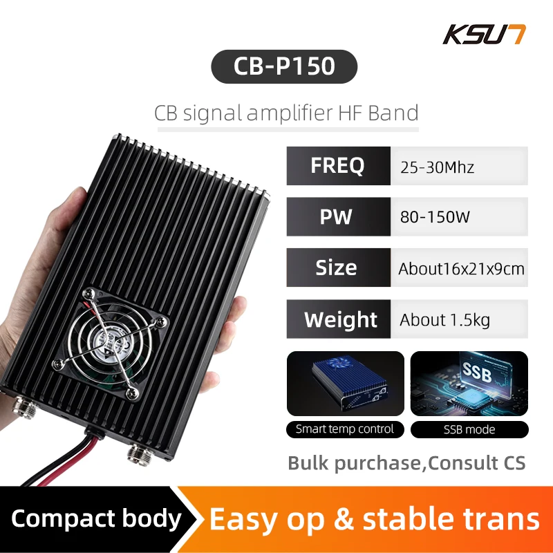 KSUT CB-P150 CB Radio Amplifier SSB Radio Power Amplifier With 80W-150W High Power
KSUT CB-P150 CB Radio Amplifier SSB Radio Power Amplifier With 80W-150W High Power