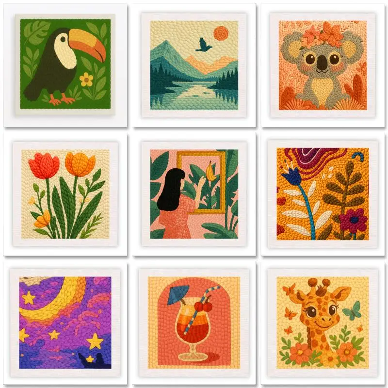 25x25cm Punch Needle Embroidery Starter Kits With Frame Animal Pattern for Adults Punch Needle Kits Handicraft Cross stitch Art
25x25cm Punch Needle Embroidery Starter Kits With Frame Animal Pattern for Adults Punch Needle Kits Handicraft Cross stitch Art