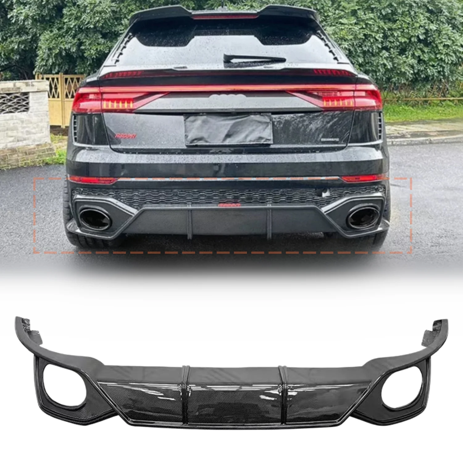 Car Rear Bumper Diffuser For Audi RSQ8 2019-2023 Dry Carbon Fiber Rear Diffuser Lip AB Style Bodykits
Car Rear Bumper Diffuser For Audi RSQ8 2019-2023 Dry Carbon Fiber Rear Diffuser Lip AB Style Bodykits