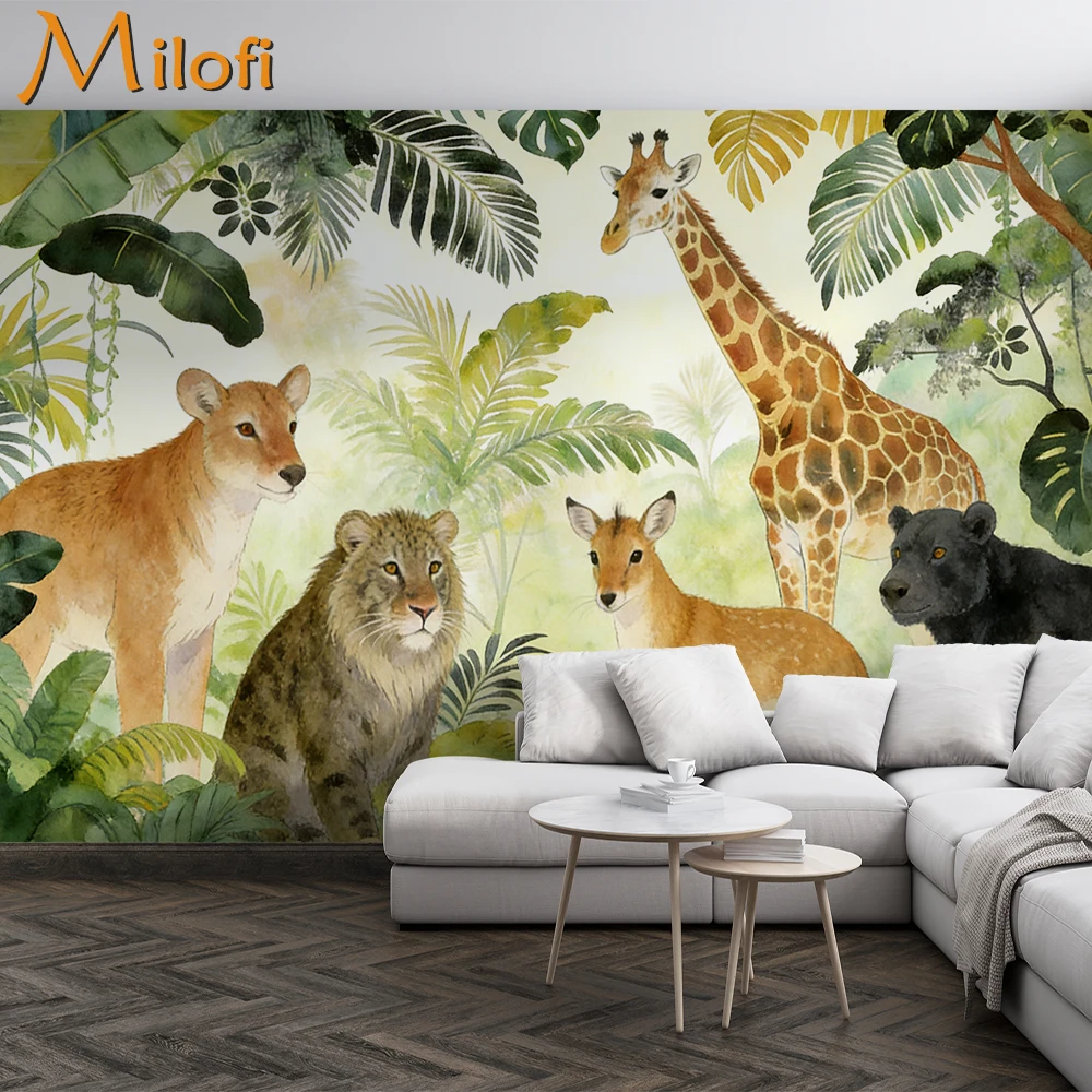 Milofi Custom Jungle Theme Wall Mural Cartoon Wild Animals Kids Boys Nursery Bedroom Removable Self Adhesive Wall Sticker
Milofi Custom Jungle Theme Wall Mural Cartoon Wild Animals Kids Boys Nursery Bedroom Removable Self Adhesive Wall Sticker
