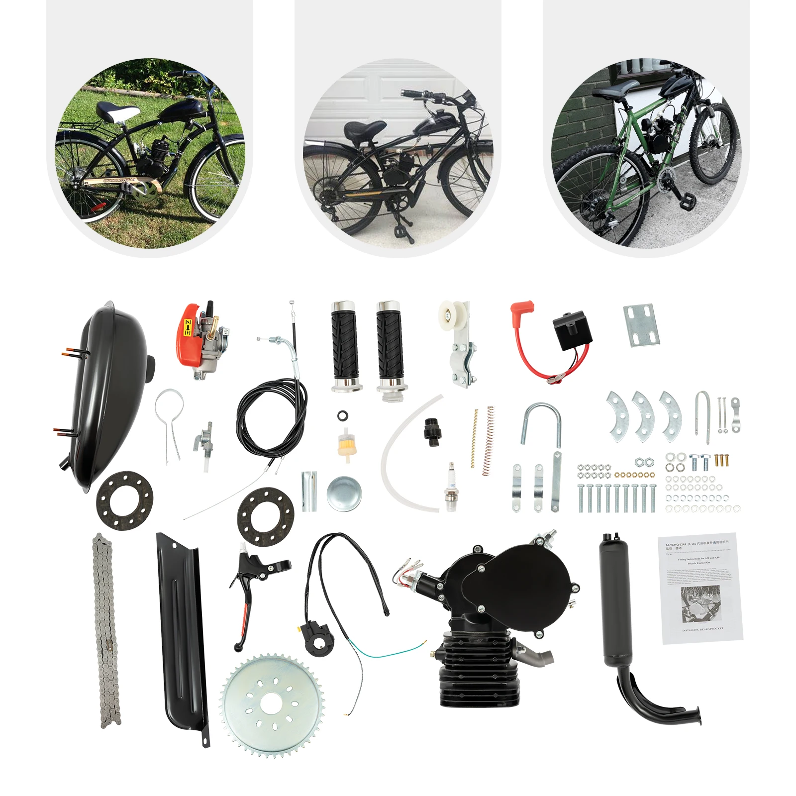 110cc 2L/2.11qt Bicycle Gasoline Engine Motor Kit 2-Stroke Single-cylinder Motorized Bike Kit Bicycle Engine Kit
110cc 2L/2.11qt Bicycle Gasoline Engine Motor Kit 2-Stroke Single-cylinder Motorized Bike Kit Bicycle Engine Kit