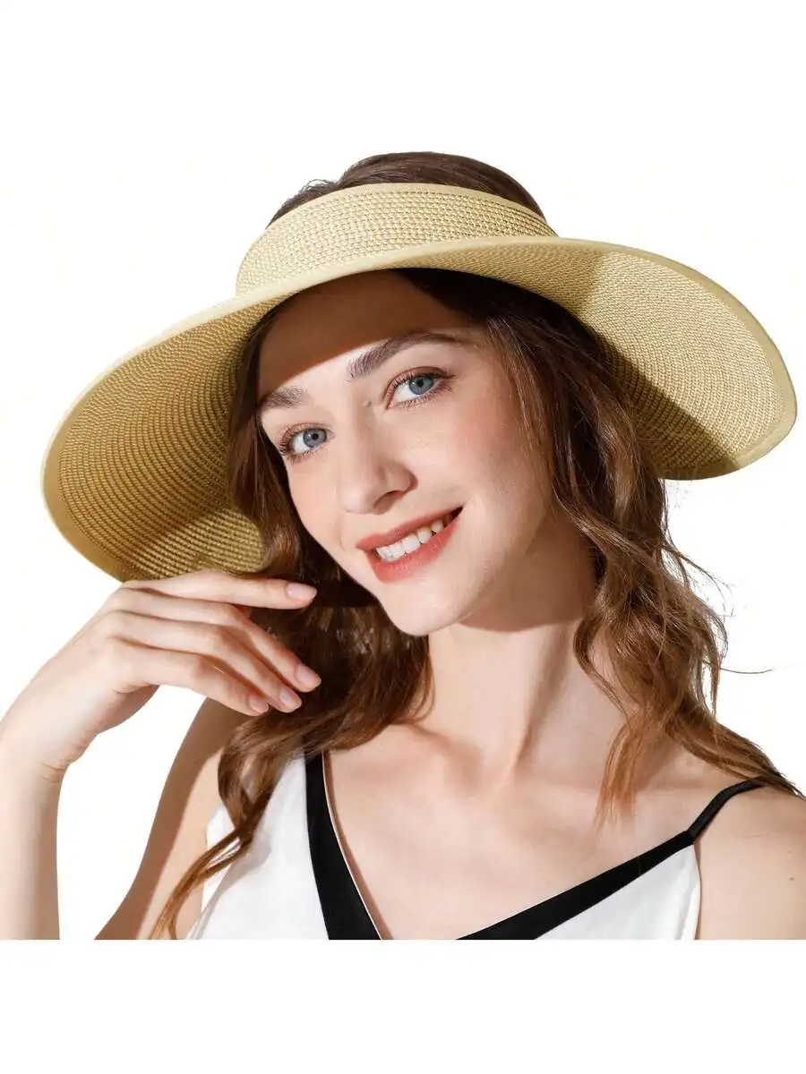 Women Wide Brim Roll Up Sun Visor Hat UV Protection Packable Ponytail Beach Straw Hat
Women Wide Brim Roll Up Sun Visor Hat UV Protection Packable Ponytail Beach Straw Hat