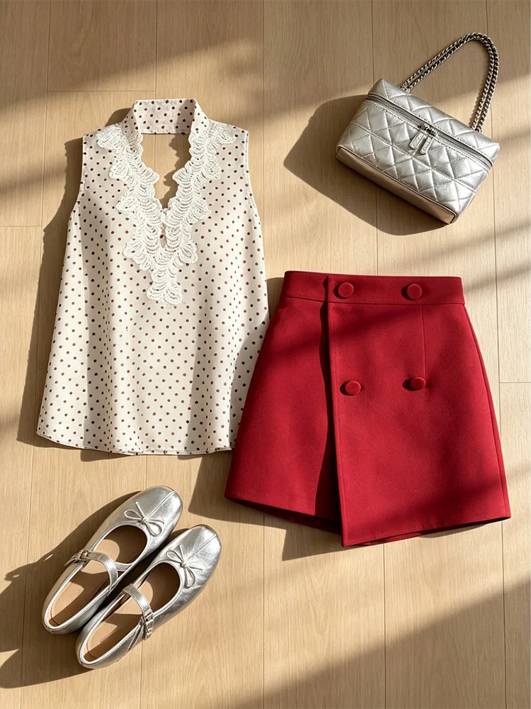 Summer Pure Desire Polka Dot Lace off Shoulder Sleeveless High Waist A-Line Skirt Set Women's Fashion Short Length Polyester ...
Summer Pure Desire Polka Dot Lace off Shoulder Sleeveless High Waist A-Line Skirt Set Women's Fashion Short Length Polyester ...