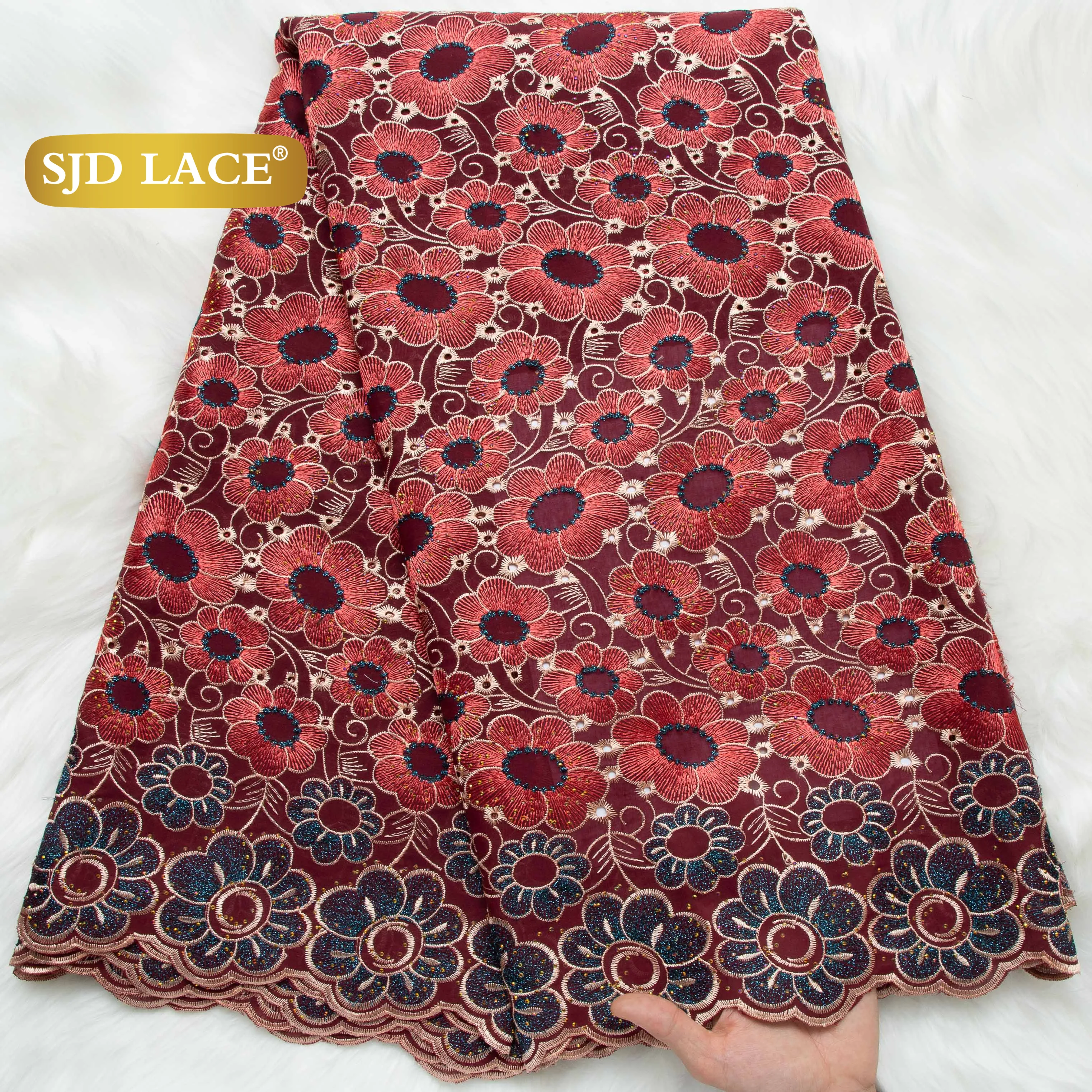 SJD LACE Swiss Voile Lace Nigerian Cotton Lace Fabrics 2026 High Quality African Stones Lace for Women Party Wedding Dress 4720
SJD LACE Swiss Voile Lace Nigerian Cotton Lace Fabrics 2026 High Quality African Stones Lace for Women Party Wedding Dress 4720