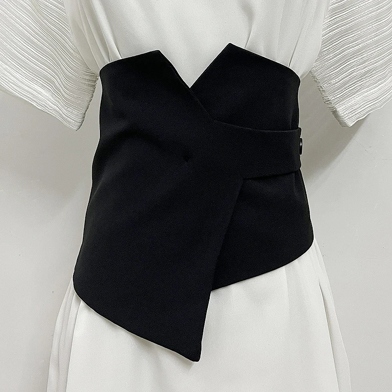 Women's Runway Fashion Black Fabric Cummerbunds Female Dress Corsets Waistband Belts Decoration Wide Belt TB2987
Women's Runway Fashion Black Fabric Cummerbunds Female Dress Corsets Waistband Belts Decoration Wide Belt TB2987