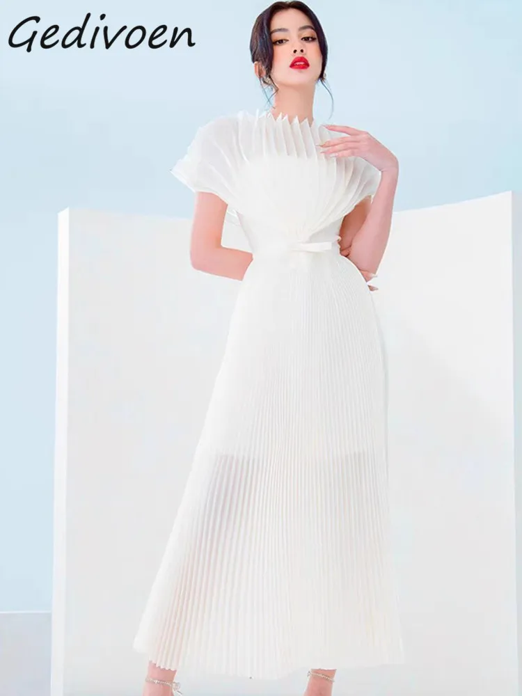 Gedivoen Autumn Fashion Designer White Vintage Sling Dress Women Slash Neck Bow Holiday Party High Waist Slim A-LINE Long Dress
Gedivoen Autumn Fashion Designer White Vintage Sling Dress Women Slash Neck Bow Holiday Party High Waist Slim A-LINE Long Dress