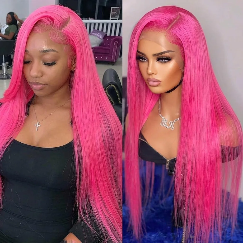 Hot Pink Colored Lace Front Human Hair Wigs 13x6 Preplucked Bone Straight Transparent Lace Frontal Wig Bleached Knots 30 40 inch
Hot Pink Colored Lace Front Human Hair Wigs 13x6 Preplucked Bone Straight Transparent Lace Frontal Wig Bleached Knots 30 40 inch