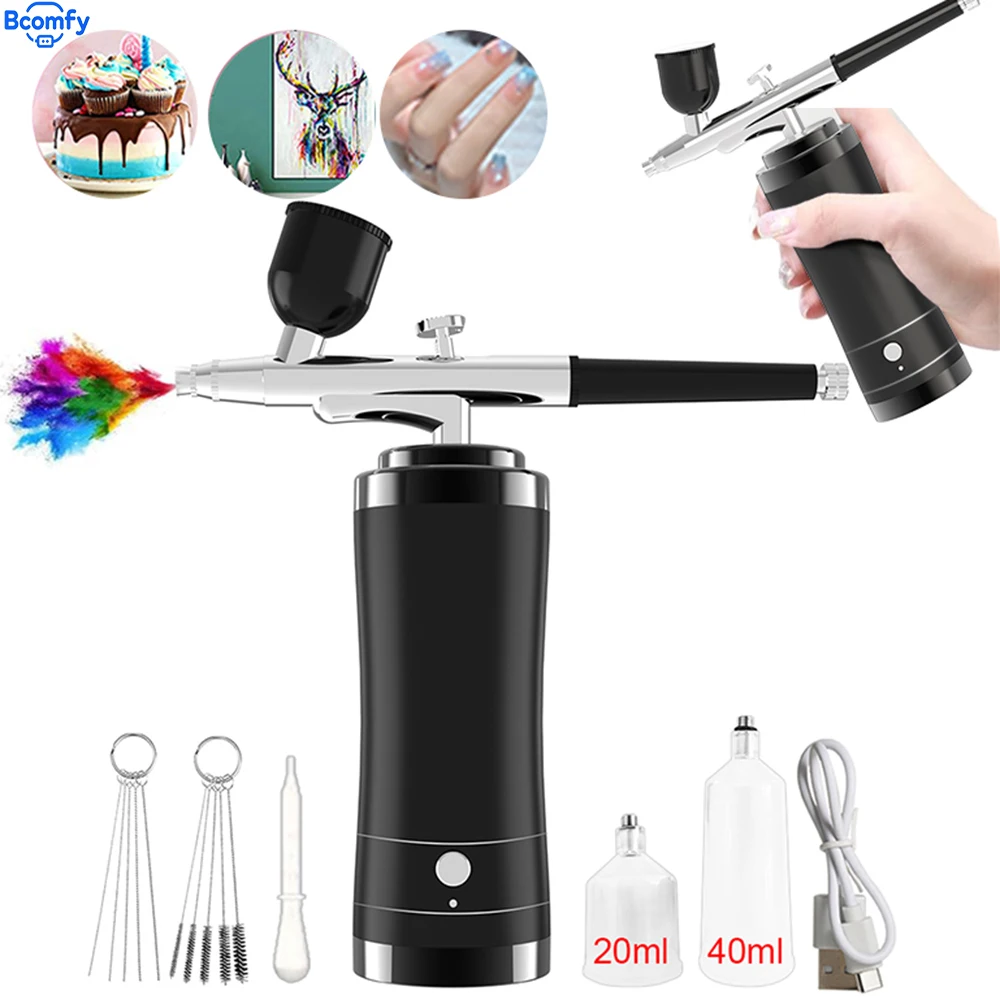 Portable Wireless Airbrush Gun Set with Compressor Rechargeable Spray Guns for Nail Art Painting Craft Cake Decoration
Portable Wireless Airbrush Gun Set with Compressor Rechargeable Spray Guns for Nail Art Painting Craft Cake Decoration