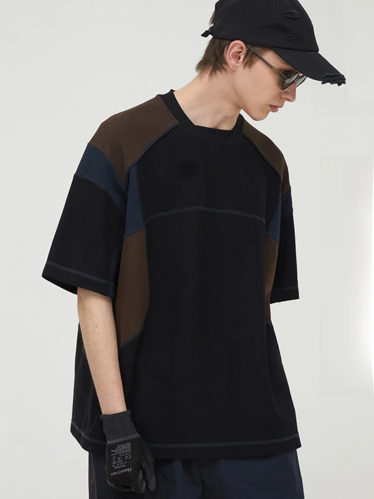 Decesolo Vintage Sports T-irt Loose oulder ort Sve Patchwork Color Blo Me Breathable Summer Youth Faion
Decesolo Vintage Sports T-irt Loose oulder ort Sve Patchwork Color Blo Me Breathable Summer Youth Faion