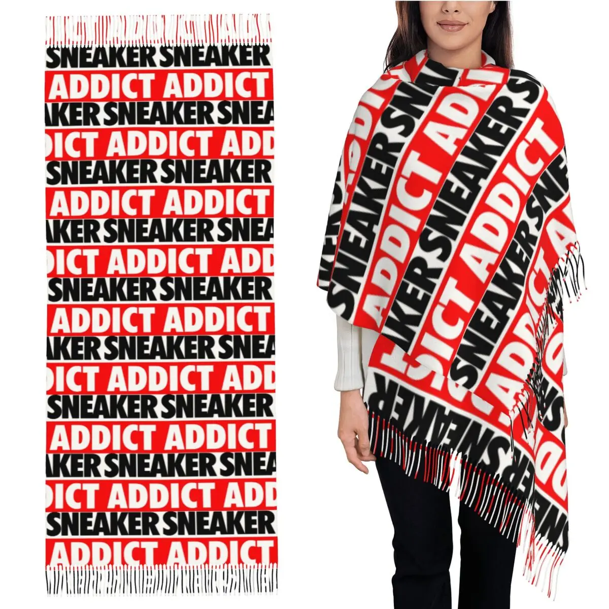Кроссовки Addict Box, шарф с кисточками, женские мягкие теплые шали и накидки, большая осенне-зимняя шаль 
Кроссовки Addict Box, шарф с кисточками, женские мягкие теплые шали и накидки, большая осенне-зимняя шаль