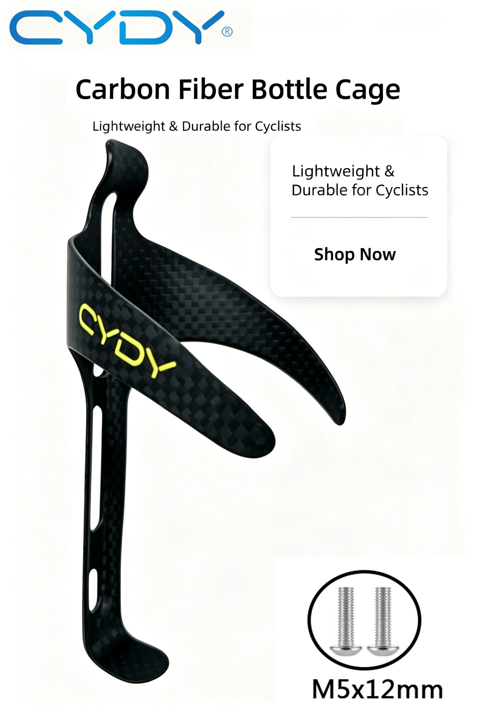 CYDY 3K Carbon Fiber Bike Water Bottle Cage Ultralight Durable Matte Finish for MTB Road Bicycle Premium Cycling Accessory
CYDY 3K Carbon Fiber Bike Water Bottle Cage Ultralight Durable Matte Finish for MTB Road Bicycle Premium Cycling Accessory