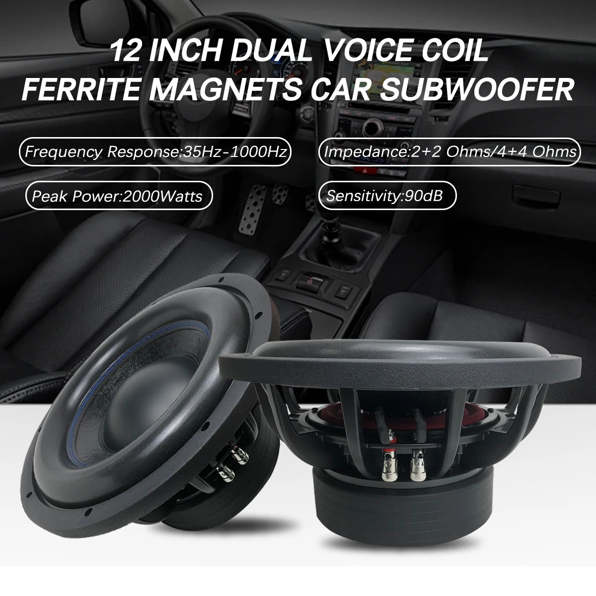 Hot Sale Car Audio Subwoofer 1000w 12 Inch Subwoofer Speaker 2000W Dual Voice Coil Subwoofer Bass
Hot Sale Car Audio Subwoofer 1000w 12 Inch Subwoofer Speaker 2000W Dual Voice Coil Subwoofer Bass