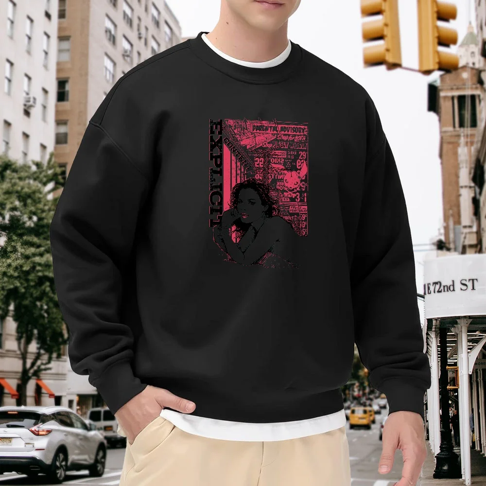 Men's Black Round-Neck Long-Sleeved Sweatshirt, Retro Character Print Loose Top, Street Fashion Casual Style, Versatile and Comfortable Pullover for Everyday Wear
Men's Black Round-Neck Long-Sleeved Sweatshirt, Retro Character Print Loose Top, Street Fashion Casual Style, Versatile and Comfortable Pullover for Everyday Wear