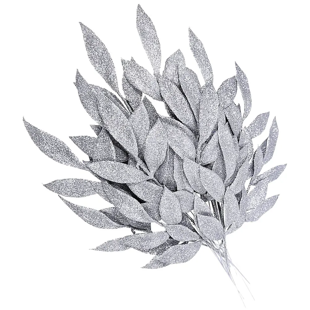 10pcs Christmas Tree Wreath Decoration Shiny Glitter Fern Leaves Silver Color Holiday Ornaments DIY Craft Supplies
10pcs Christmas Tree Wreath Decoration Shiny Glitter Fern Leaves Silver Color Holiday Ornaments DIY Craft Supplies