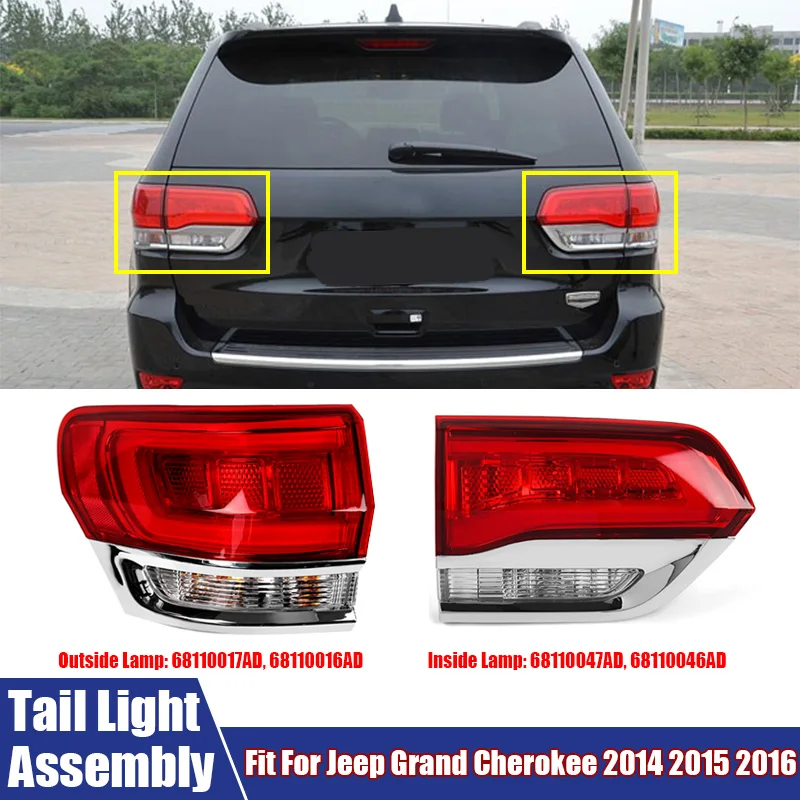 Tail Light Assembly LED Rear Brake Signal Lamp Fit For Jeep Grand Cherokee 2014-2016 68110017AD,68110016AD,68110047AD,68110046AD
Tail Light Assembly LED Rear Brake Signal Lamp Fit For Jeep Grand Cherokee 2014-2016 68110017AD,68110016AD,68110047AD,68110046AD