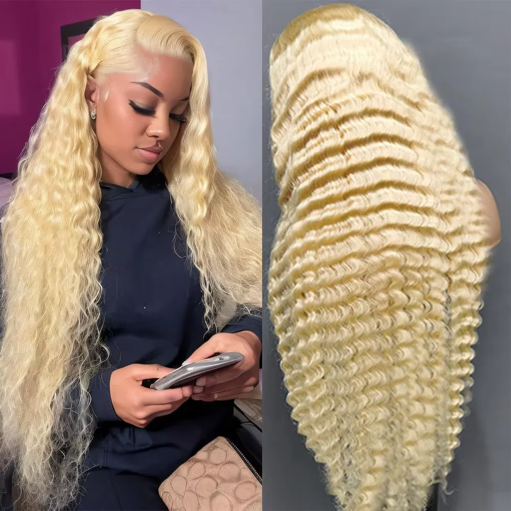 613 Blonde Deep Wave Wig 13x6 HD Lace Frontal Wig Brazilian 200 Density Colored Curly Wigs Preplucked Human Hair Wig For Women
613 Blonde Deep Wave Wig 13x6 HD Lace Frontal Wig Brazilian 200 Density Colored Curly Wigs Preplucked Human Hair Wig For Women