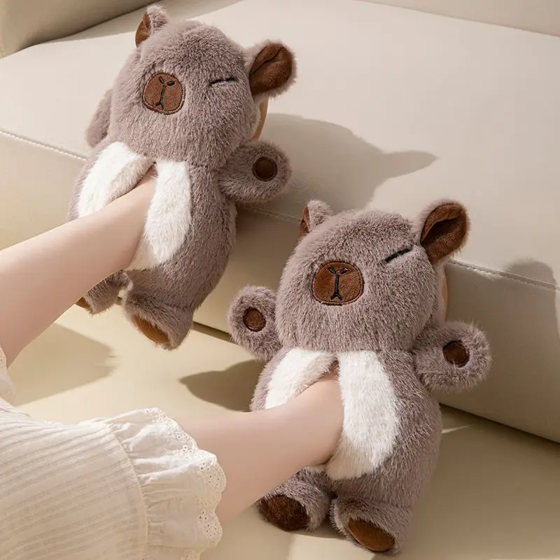 New adorable capybara slippers women's winter luxury indoor shoes slip on heel wrapped slides fluffy animal home slippers woman
New adorable capybara slippers women's winter luxury indoor shoes slip on heel wrapped slides fluffy animal home slippers woman