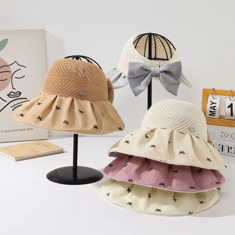 Breathable Sweet Empty Top Sun Hat Topless Bowknot Female Shell Hat Korean Style Wide Brim Sun Protection Cap Travel
Breathable Sweet Empty Top Sun Hat Topless Bowknot Female Shell Hat Korean Style Wide Brim Sun Protection Cap Travel
