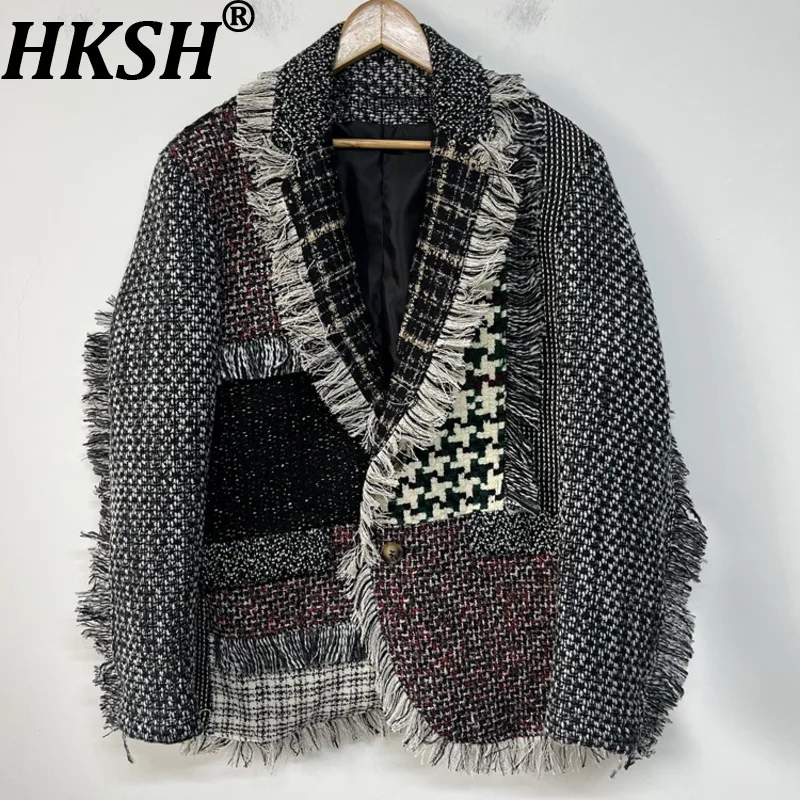HKSH осень зима новые мужские твидовые кисточки асимметричный лоскутный пиджак контрастного цвета трендовый нишевый дизайн повседневный костюм-пальто HK16921
HKSH осень зима новые мужские твидовые кисточки асимметричный лоскутный пиджак контрастного цвета трендовый нишевый дизайн повседневный костюм-пальто HK16921