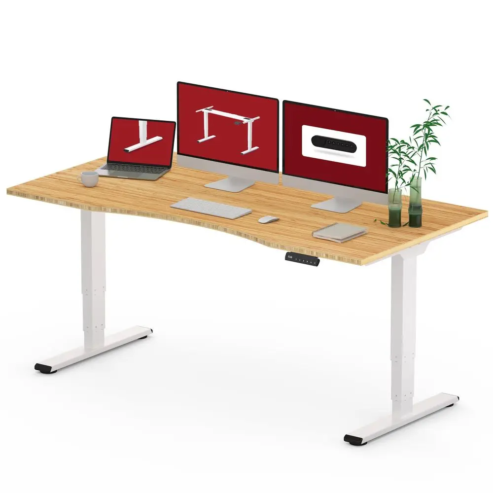 Standing Desk 3 Stages Dual Motor 60 inch WholePiece Real Bamboo Desktop Height Adjustable Desk for Home Office Stand Up White
Standing Desk 3 Stages Dual Motor 60 inch WholePiece Real Bamboo Desktop Height Adjustable Desk for Home Office Stand Up White
