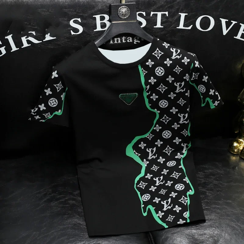 Men Luxury Brand Short Sleeve T-shirt Decor Crew Neck Tee Summer Luxury Streetwear Slim Fit Casual Daily Wear Top Shirts Moto
Men Luxury Brand Short Sleeve T-shirt Decor Crew Neck Tee Summer Luxury Streetwear Slim Fit Casual Daily Wear Top Shirts Moto