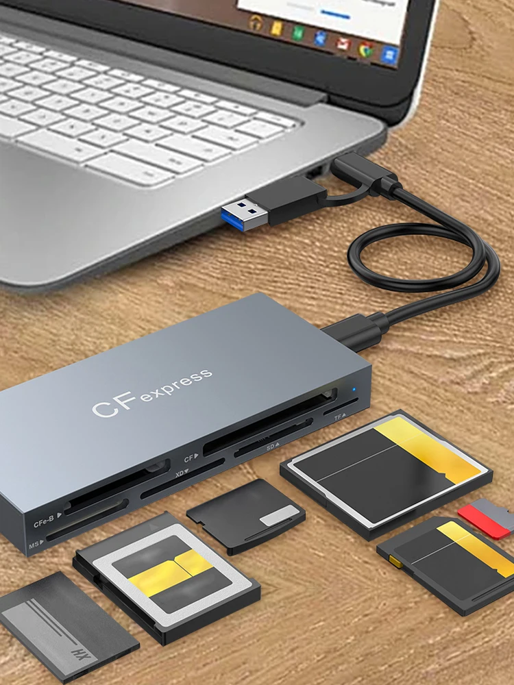 6 in 1 CFexpress Type B/CF/XD/MS/SD/TF Multi Memory Card Reader 10Gbps Card Hub Adapter with Cable for Windows XP OS
6 in 1 CFexpress Type B/CF/XD/MS/SD/TF Multi Memory Card Reader 10Gbps Card Hub Adapter with Cable for Windows XP OS