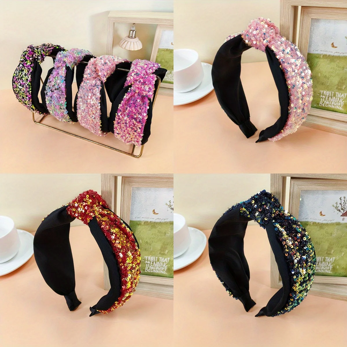 Fashion Sequin Knot Hairbands Wide Headband Sparkly Headbands Adult Hair Jewley Accessories for Women Girls
Fashion Sequin Knot Hairbands Wide Headband Sparkly Headbands Adult Hair Jewley Accessories for Women Girls
