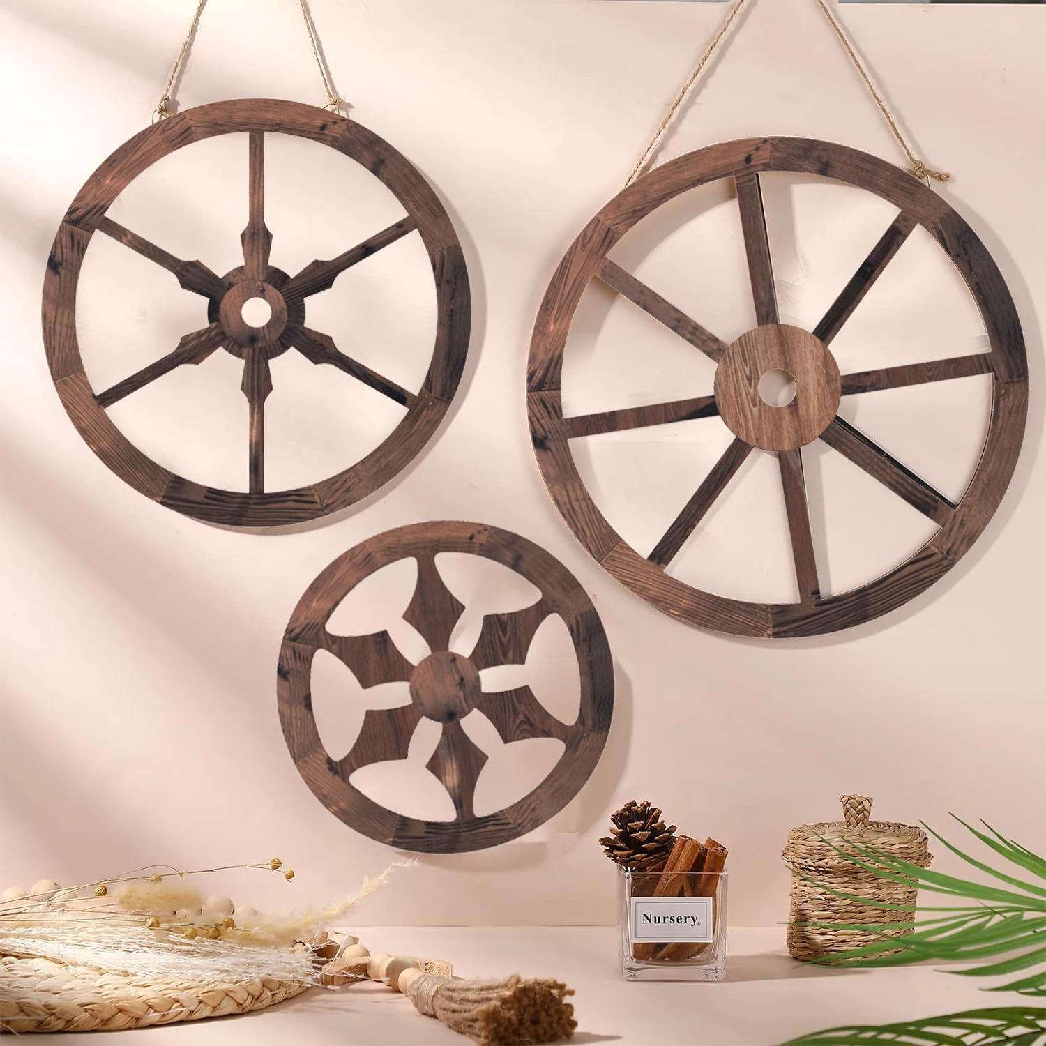 3 Pcs Wooden Wagon Wheel Decor 12/10/8 Inch Western Cowboy Party Decorations Vintage Rustic Wagon Wheels Rustic Yard Hanging
3 Pcs Wooden Wagon Wheel Decor 12/10/8 Inch Western Cowboy Party Decorations Vintage Rustic Wagon Wheels Rustic Yard Hanging