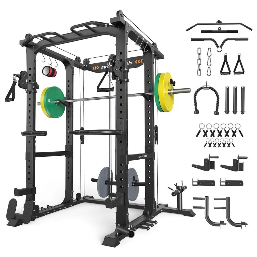 Power Cage,1600lbs MultiFunction Power Rack with Adjustable Cable Crossover System, Squat Rack for Home Gym
Power Cage,1600lbs MultiFunction Power Rack with Adjustable Cable Crossover System, Squat Rack for Home Gym