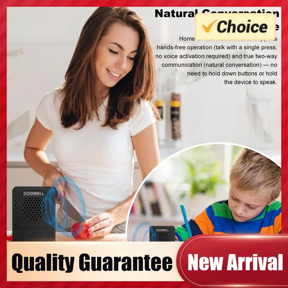 400m Long Range Wireless Intercom System with 4 Chimes 8 Volume Levels 2 Way Voice Intercom for Home House Office
400m Long Range Wireless Intercom System with 4 Chimes 8 Volume Levels 2 Way Voice Intercom for Home House Office