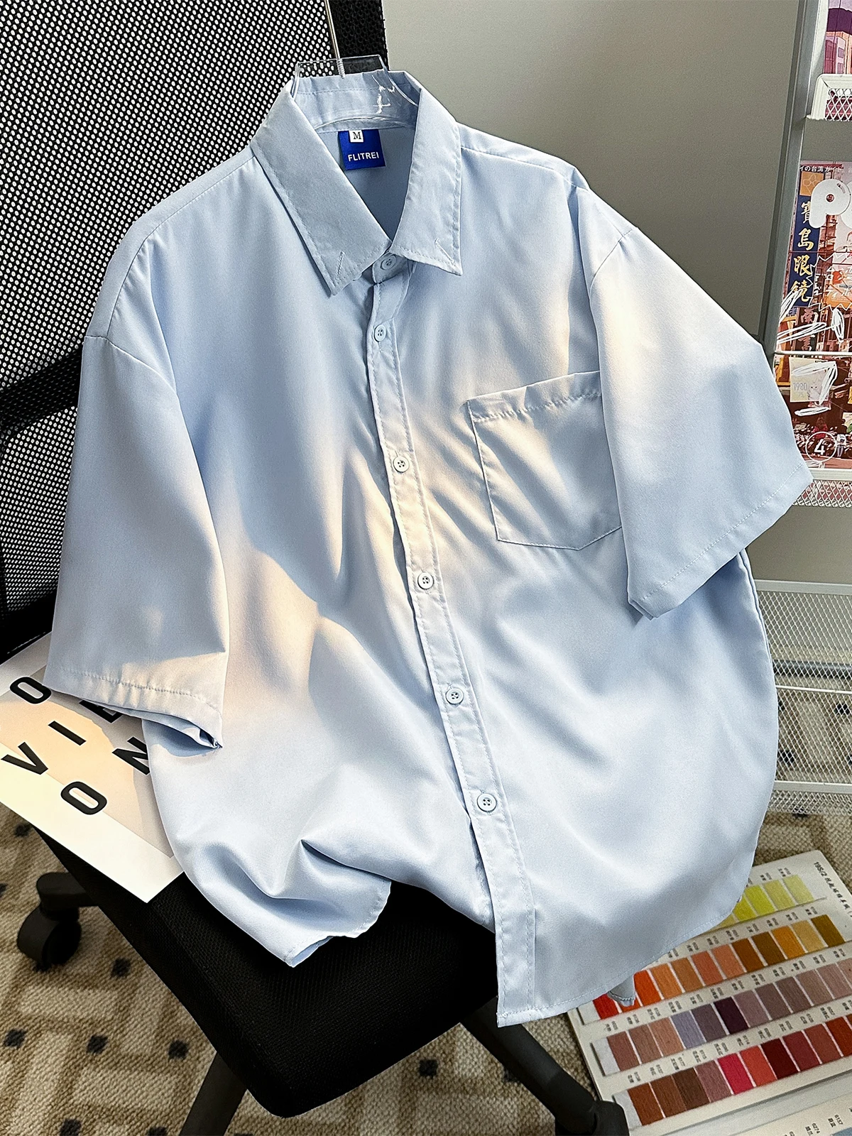 Summer Loose Fit Short Sleeve Pocket Shirt Pure Color Style Casual Open Cardigan for Men And Women Daily Wear
Summer Loose Fit Short Sleeve Pocket Shirt Pure Color Style Casual Open Cardigan for Men And Women Daily Wear